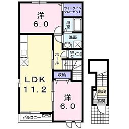 ルシエル2 2LDKの間取図画像