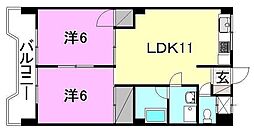 アルディナ内宮 2LDKの間取図画像