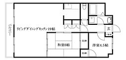 サンアイハイツ 2LDKの間取図画像