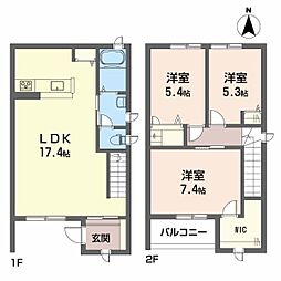 エターナルコートA 3LDKの間取図画像