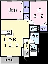 ピープルタウン2 2LDKの間取図画像