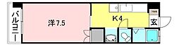 吉野マンション 1Kの間取図画像