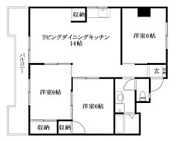フェリオ市駅西2 3LDKの間取図画像