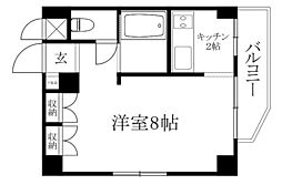 パラドール東雲1 1Kの間取図画像