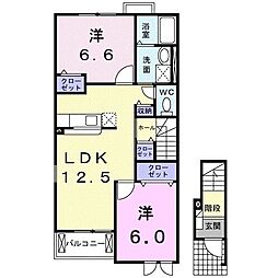 ファスタージュ1 2LDKの間取図画像