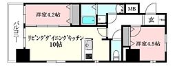 GARIREO117テラス 2LDKの間取図画像
