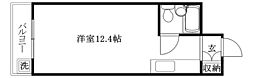 アカデミアヨコガワラ ワンルームの間取図画像