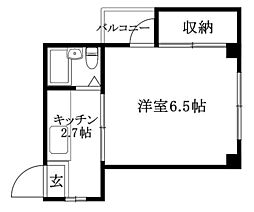 ダイヤモンドビューミツイ 1Kの間取図画像