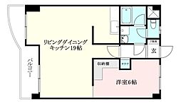 ロイヤルアネックス福音寺 1LDKの間取図画像
