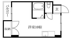 第二菊池ビル ワンルームの間取図画像