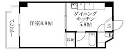 ラッスルスクエア松山市駅 1DKの間取図画像