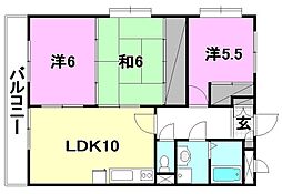 ユーミー高雄2 3LDKの間取図画像