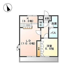 プランドール・カネキC 1LDKの間取図画像