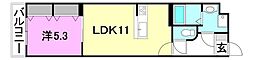 ヴィラルーチェ 1LDKの間取図画像