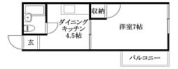 セントラルハイツ 1DKの間取図画像