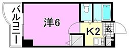 葡萄館 1Kの間取図画像