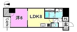 メイフェア千舟通プレミアム 1LDKの間取図画像