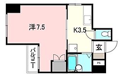 PALASA 1Kの間取図画像