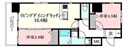 GARIREO117テラス 2LDKの間取図画像
