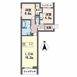 キャメリア 2LDKの間取図画像