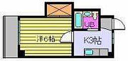 コーポ上野 1Kの間取図画像