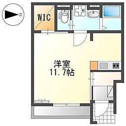 コンフォートN ワンルームの間取図画像