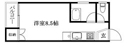 ブランドール松前町 ワンルームの間取図画像