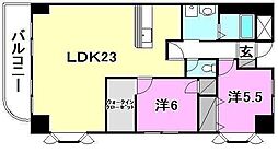 ル・ロアヴェール 2LDKの間取図画像