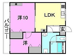 ヴェルベアの森 2LDKの間取図画像