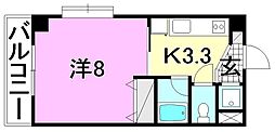M.シャトー 1Kの間取図画像