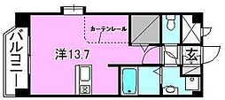 グランドステージ樽味 ワンルームの間取図画像