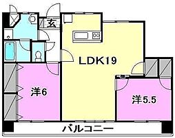 ユートピアHABU 2LDKの間取図画像