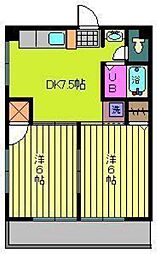 エステー天山 2DKの間取図画像