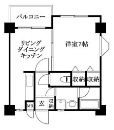 大進第五ハイツ 1LDKの間取図画像