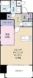 スペルビア勝山 1LDKの間取図画像