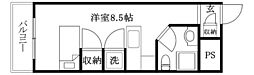 ラ・パルフェ・ド・アンティエール ワンルームの間取図画像