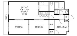 サンアイハイツ 3LDKの間取図画像