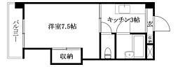 プレアール松前 1Kの間取図画像