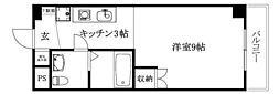 カローラ樽味 1Kの間取図画像