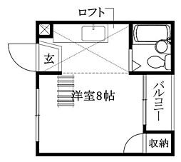 清水マンション ワンルームの間取図画像