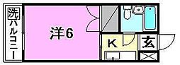 メゾン渡部 1Kの間取図画像