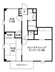 フォブールN-TOWNA 2LDKの間取図画像