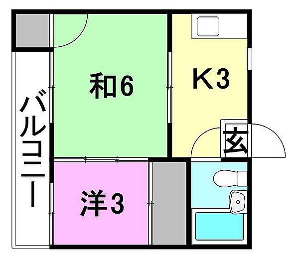 第2松岡ハイツ 303 号室｜愛媛県松山市小栗4丁目(賃貸マンション2K・3階・27.77㎡)の写真 その2