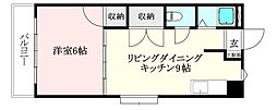 ロイヤル三津 1LDKの間取図画像