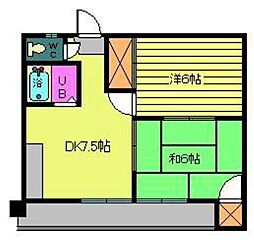 メゾン宝 2DKの間取図画像