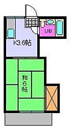 コーポ飛鳥 1Kの間取図画像