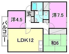 サンガーデン西長戸　Ｂ棟 202 号室 ｜ 愛媛県松山市西長戸町（賃貸アパート3LDK・2階・66.83㎡） その2