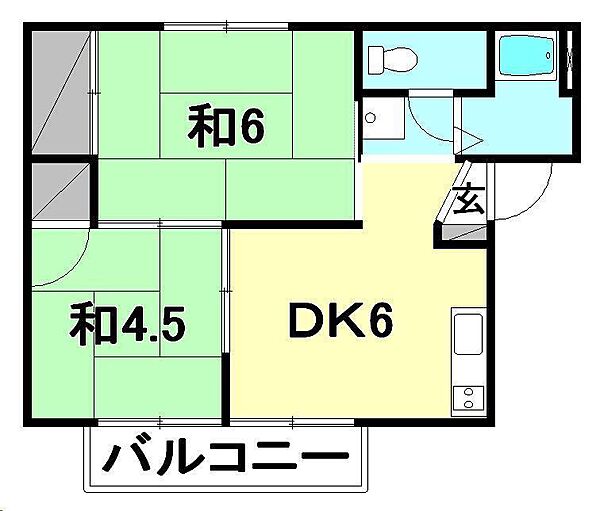 ＡＢＣハイム志津川 202 号室｜愛媛県東温市志津川(賃貸アパート2DK・2階・36.65㎡)の写真 その2