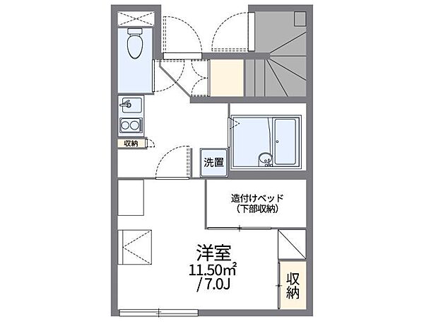 レオパレスボヌールＳ 104 号室｜愛媛県松山市北吉田町(賃貸アパート1K・1階・21.65㎡)の写真 その2