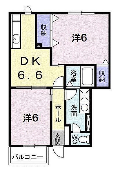 イーストコートＡ・Ｂ B101 号室｜愛媛県松山市東山町(賃貸アパート2DK・1階・45.34㎡)の写真 その2